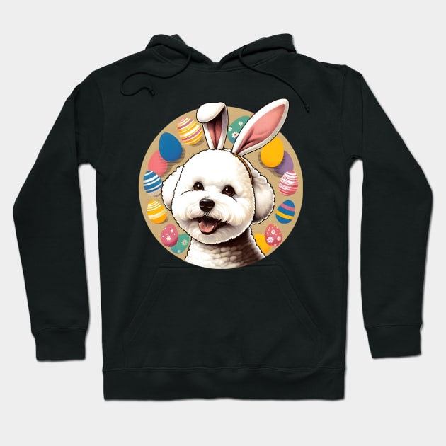 Bichon Frise in Bunny Ears Enjoying Easter Festivities Hoodie by ArtRUs